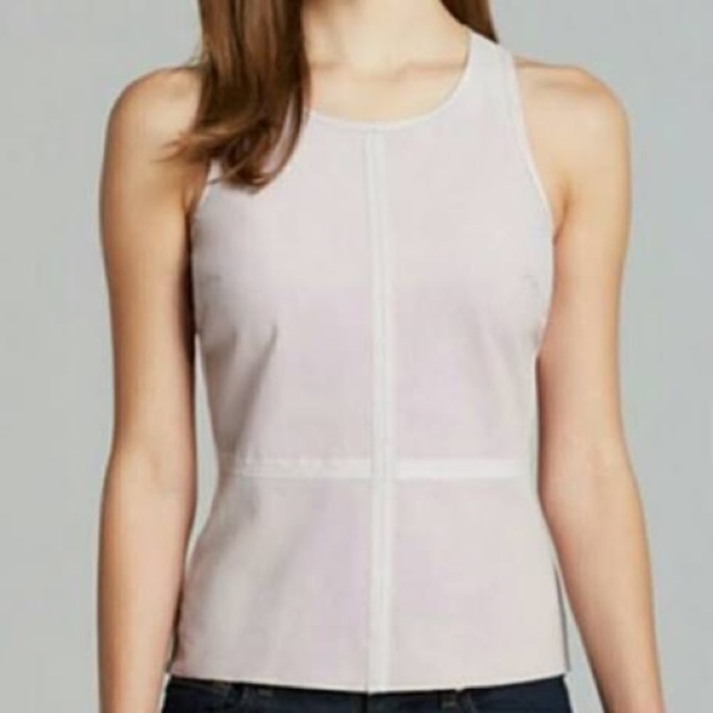 BAILEY 44 Orchid Lilac Lavender Leather Kelly Tank Top Suede XS $198